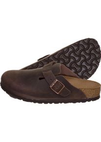 Birkenstock, Unisex, Sandalen, Boston Nubukleder geölt Schmal, Braun, (39)