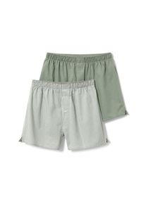 Tchibo - 2 Webboxershorts - Herren - Gr. M/5 - olivgrün/gestreift