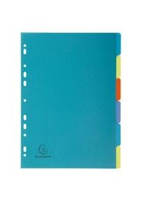 Exacompta - Cod. 2706E - Divisori per raccoglitori ad anelli con 6 tasti neutri - Polipropilene riciclato rigido multicolore - A4 - 25 pezzi