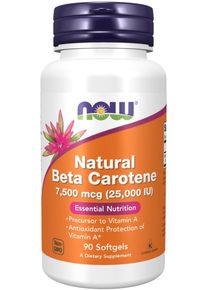 Now Foods Natural Beta Carotene 25 000 IU, 90 Softgels