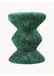 POLSPOTTEN Rundt Sidebord Zig Zag Grøn, Turkis Syntetisk fiber, Metal, Viskose, Stof Ø 36 x H 46 cm
