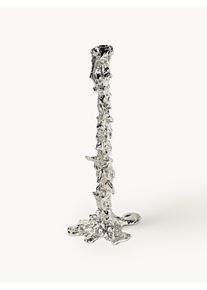 POLSPOTTEN Metal Candle Holder Drip Silver Metal B 22 x H 50 cm