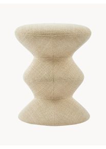 POLSPOTTEN Rundt Sidebord Zig Zag Beige Akrylglas, Syntetisk fiber, Metal, Stof Ø 36 x H 46 cm