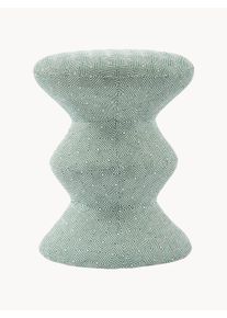 POLSPOTTEN Rundt Sidebord Zig Zag Grøn, Hvid Syntetisk fiber, Metal, Stof Ø 36 x H 46 cm
