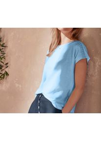 Tchibo - Spodnie lniane - dla pań - rozmiar 42 - kolor: niebieski