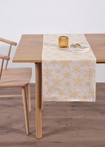 bonprix Jacquard futó asztalterítő bio-pamutból, bézs, Hossz/szél. 30/180 cm