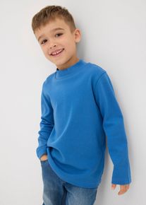 bonprix Bluză tricot cu m&acirc;neci lungi și guler &icirc;nalt din bumbac organic 100% (set/2 buc.), albastru, 104/110