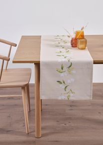 bonprix Futó asztalterítő bio-pamutból, fehér, hossz/szél. 180/30 cm