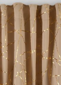 bonprix Draperie de întunecare cu material lucios, disponibilă și în dimensiune extralungă (1 buc.), bej, Î/Lă: 145/135 cm