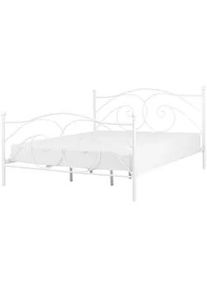 Beliani Metallbett 180/200cm Weiß Dinard , Metall , 180x200 cm , Schlafzimmer, Betten, Metallbetten