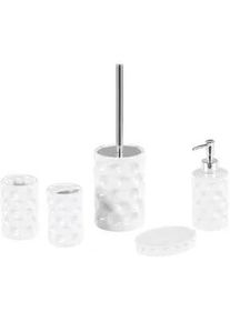 Beliani Badezimmer Set 5-teilig Keramikweiß Tirua , Weiß , 13x34x11 cm , Badaccessoires