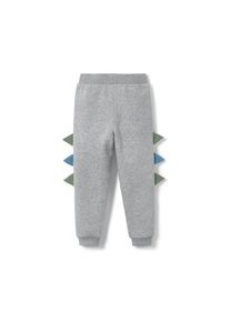 Tchibo - Detsk&eacute; tepl&aacute;ky s aplik&aacute;ciou s dinosaurom - muž|žena - veľ. 122/128 - farba: siv&aacute;