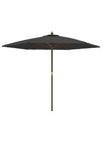vidaXL Sombrilla jardín con poste de madera gris antracita 299x240 cm
