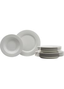 Ritzenhoff & Breker Ritzenhoff & Breker, Tafelservice &raquo;Sofia&laquo; Reliefdekoration, Wei&szlig;, Porzellan, 12 Stk., Wei&szlig;