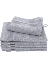 Dyckhoff, Waschhandschuh &raquo;Siena&laquo; mit Bord&uuml;re, silber, Frottier, B/L: 16 cm x 21 cm, silber