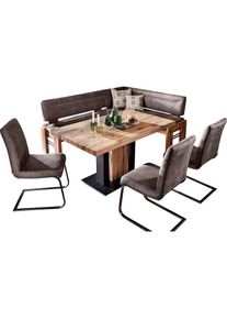 K+w Komfort & Wohnen K+W Komfort & Wohnen, Eckbankgruppe &raquo;Floyd&laquo; Set, 5 Stk. tlg. Stauraum-Eckbank, wahlweise rechts oder links langer Schenkel 203cm, elephant 80 +, B/H/T