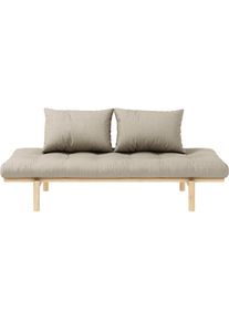 Karup Design , Daybett »Pace« Set, 2 Stk. tlg. aus massiven Kiefernholz, inkl. Futonmatratze , Leinen