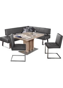 K+w Komfort & Wohnen K+W Komfort & Wohnen, Eckbankgruppe &raquo;Spider II&laquo; Set, 4 Stk. tlg. langer Schenkel 195cm, 2 Freischwinger, Auszugstisch in Breite 120 cm, mocca78 +, B/H