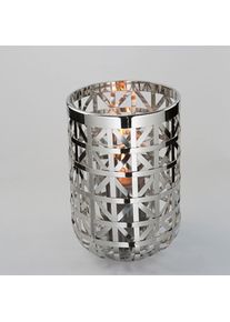 Fink, Windlicht &raquo;JORIS, Weihnachtsdeko&laquo; aus Edelstahl, silberfarben, Edelstahl, Glas, B/H/T: 33 cm, silberfarben