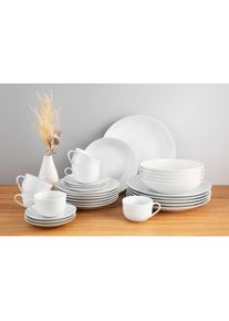 my home, Kombiservice &raquo;Angi&laquo; Geschirr-Set, harmonische, trendige Coupeform, wei&szlig;, Porzellan, 30 Stk., wei&szlig;