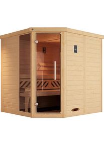 Weka, Sauna &raquo;Kemi&laquo; Set, 7, 5 kW-Ofen mit digitaler Steuerung, natur, Saunaofen, natur
