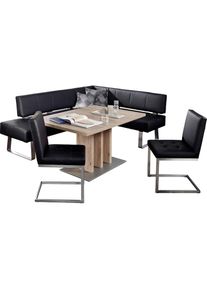 K+w Komfort & Wohnen K+W Komfort & Wohnen, Eckbankgruppe &raquo;Spider II&laquo; Set, 4 Stk. tlg. langer Schenkel 195cm, 2 Freischwinger, Auszugstisch in Breite 120 cm, schwarz 81 +, 