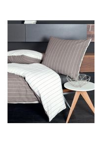 Janine, Wendebettw&auml;sche &raquo;Tango, Mako-Soft-Seersucker&laquo; 2 Stk. tlg., taupe, Mako-Soft-Seersucker, Obermaterial: 100% Baumwolle, B/L: 140 cm x 200 cm -1 