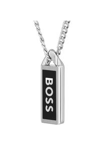 BOSS , Juegendliche , Kette mit Anhänger »KASSY EMBLEM, 1580677« mit Emaille , edelstahlfarben-schwarz , BOSS Schmuck - Herrenhalskette