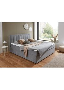 ATLANTIC HOME COLLECTION, Boxbett &raquo;Alva, wahlweise mit Matratze&laquo; 4-5 (gut-sehr gut), wahlweise mit Matratze und Topper, grau, Chenille-Optik ohne 