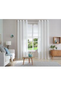 my home, Gardine &raquo;Fiete&laquo; &Ouml;sen 1 Stk. tlg. Leinen Optik, monochrom, basic, pflegeleicht, verschiedene Gr&ouml;&szlig;en, natur, Polyester, 145 cm, natur