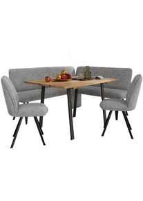 Home Affaire, Unisex, Eckbankgruppe &raquo;Mily Essecke, Sitzgruppe, Eckbankgruppe, K&uuml;chenbankgruppe&laquo; Set, 4er, 4 Stk. tlg. BESTSELLER, Ghost grey + Schwarz