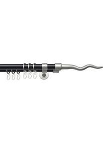 Liedeco , Gardinenstange »Hermes« Ø 20 mm 2 läufig-läufig Fixmaß , schwarz-silber , B/L: 160 cm Ø 20 mm