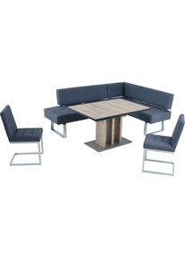 K+w Komfort & Wohnen K+W Komfort & Wohnen, Eckbankgruppe &raquo;Spider II&laquo; Set, 4 Stk. tlg. langer Schenkel 227cm, 2 Freischwinger, Auszugstisch in Breite 130 cm, ocean 54 +, B/
