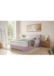 Inosign, Boxbett &raquo;Thor mit Bettkasten, inkl. Matratze, Topseller&laquo; Topper und Zierkissen, in verschiedenen H&auml;rtegraden verf&uuml;gbar, Stripes 8626 flamingo