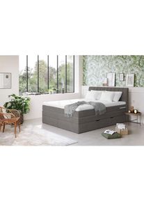 COTTA, Boxspringbett &raquo;Shark inkl. Bettkasten und Topper&laquo; erh&auml;ltlich in den Breiten 140x200cm, 160x200cm und 180x200cm, dark grey, 100% POLYESTER (PES)