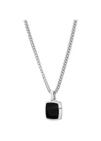 BOSS , Kette mit Anhänger »ODELL, 1580648« mit Onyx , edelstahlfarben-schwarz , BOSS Schmuck - Herrenhalsschmuck