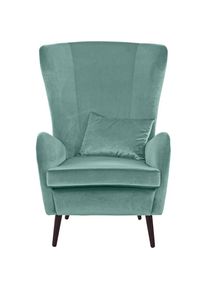 Home Affaire, Sessel &raquo;Sallito, TV-Sessel, Ohrensessel mit&laquo; Hocker, in vielen Bezugsqualit&auml;ten, auch in Samtcord, mintgr&uuml;n, Struktur Hahnentritt (67% 