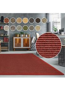 Dekowe, Sisalteppich &raquo;Mara S2 mit Bord&uuml;re&laquo; rechteckig 5 mm H&ouml;he Flachgewebe, Material: 100% Sisal, Wohnzimmer, Kundenliebling, rot/meliert, Sisal, B :