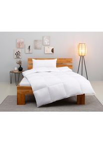 Home Affaire, Kunstfaserbettdecke + Kopfkissen &raquo;Taylore Set: 1 Bettdecke 135x200 cm & 1 Kissen 80x80 cm oder 40x80 cm&laquo; Sommer, Herbst & Winter, wei&szlig;, 