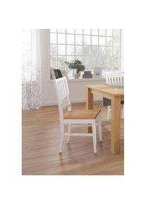 Home Affaire, Esszimmerstuhl &raquo;Ruanda Holzstuhl&laquo; (Set) 2 Stk.im 2er, 4er oder 6er-Set, K&uuml;chenstuhl, wei&szlig;-Eiche, Massivholz, B/H/T: 44 cm x 92 cm x 50 