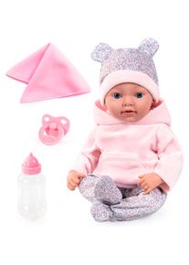 BAYER, Babypuppe &raquo;Reborn Baby, 38 cm B&auml;renmuster&laquo;, rosa/grau, Babypuppe