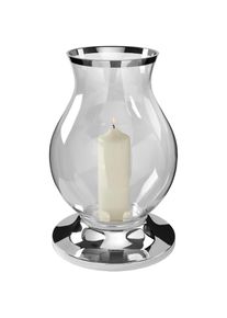 Fink, Windlicht &raquo;BIG&laquo; Silberfarben - aus Metall vernickelt und Glas, silberfarben, Glas, Metall, B/H/T: 50 cm, silberfarben