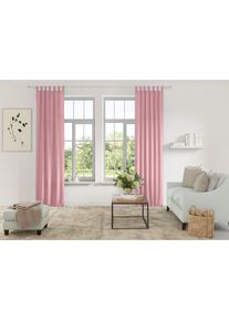 my home , Vorhang »Parry« Schlaufen 2 Stk. tlg. 2-er Set, blickdicht, monochrom, basic , rosé , Obermaterial: 100% Polyester , 175 cm
