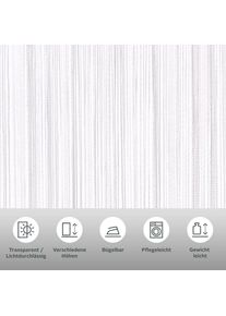 my home , Fadenvorhang »Fao-Uni« Stangendurchzug 1 Stk. tlg. Kräuselband, multifunktional, transparent, Polyester, pflegeleicht , weiß ,...