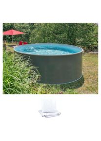 Konifera, Rundpool &raquo;NIZZA 1 inkl. Bodenschutzvlies&laquo; zum Aufstellen, in verschiedenen Gr&ouml;&szlig;en verf&uuml;gbar, anthrazit/grau, &Oslash;/B/H/L: 450 cm x Breite x H&ouml;he