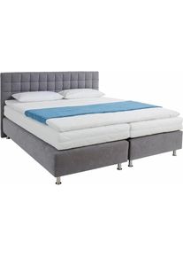 Westfalia Schlafkomfort, Boxspringbett, grau, Microvelours (100% Polyester);Strukturstoff (77% Polyester und 23% Viskose);Bonnell-Federkern-