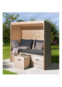 Weka , Sitzlaube &raquo;Bozen&laquo; inkl. 6-teiliges Kissen-Set , Korpus: natur Bezug: grau