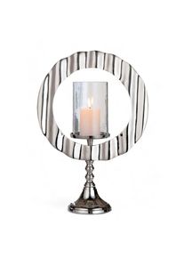 Casablanca by Gilde, Windlicht &raquo;Kerzenleuchter Circulus silber&laquo;, silberfarben, Aluminium, B/H/T: 32 cm x 46 cm x 13 cm, silberfarben