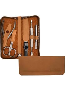 Pfeilring, Damen, Manik&uuml;re-Etui Rei&szlig;verschlussetui Nappaleder, beige, beige, H&ouml;chste Qualit&auml;t