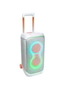 JBL, Party-Lautsprecher &raquo;PartyBox Stage 320&laquo; Stereo (Bluetooth 240 W) 18h Akkulaufzeit, dynamische Lichtshow, Teleskopgriff, Auracast, wei&szlig;, 